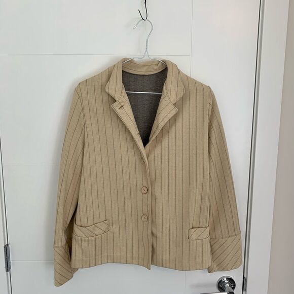 Spread Your Wings Beige Striped Blazer - Picture 5 of 6